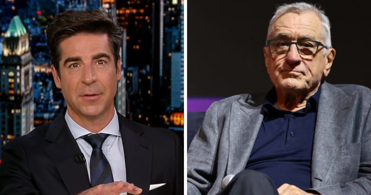 Jesse Watters slammed Robert De Niro for his remarks during a recent press conference outside the hush money trial courtroom (Fox News, Getty Images)