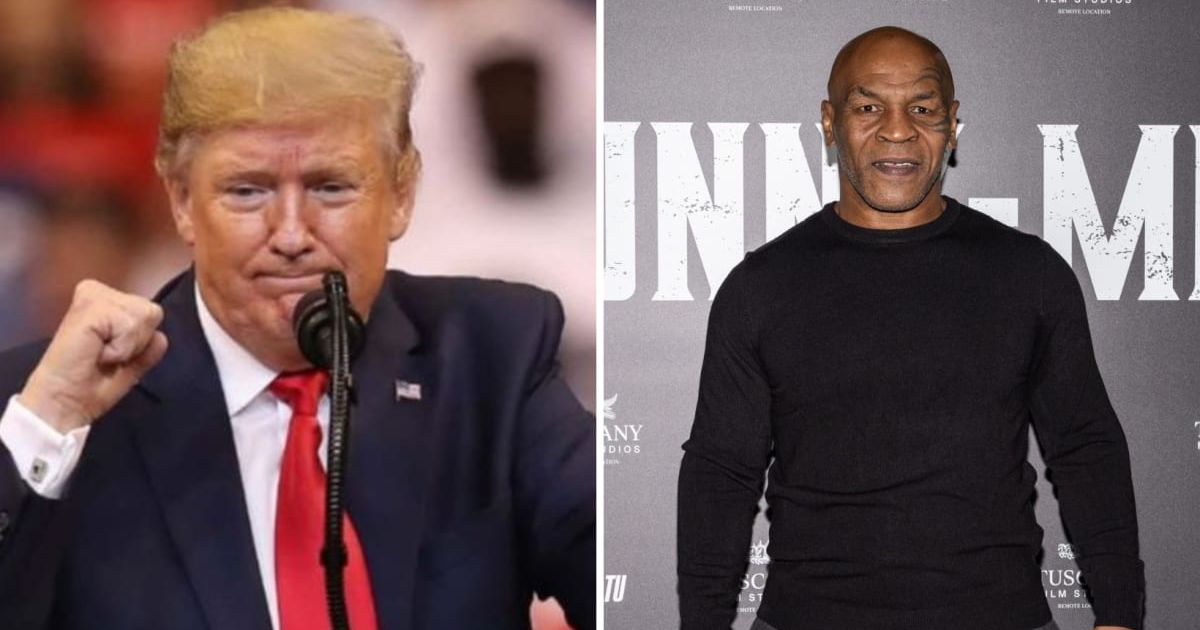 Donald Trump has been mocked online as he reportedly shared a fake photo of Mike Tyson on his social media page, claiming the boxer endorsed him (Getty Image)