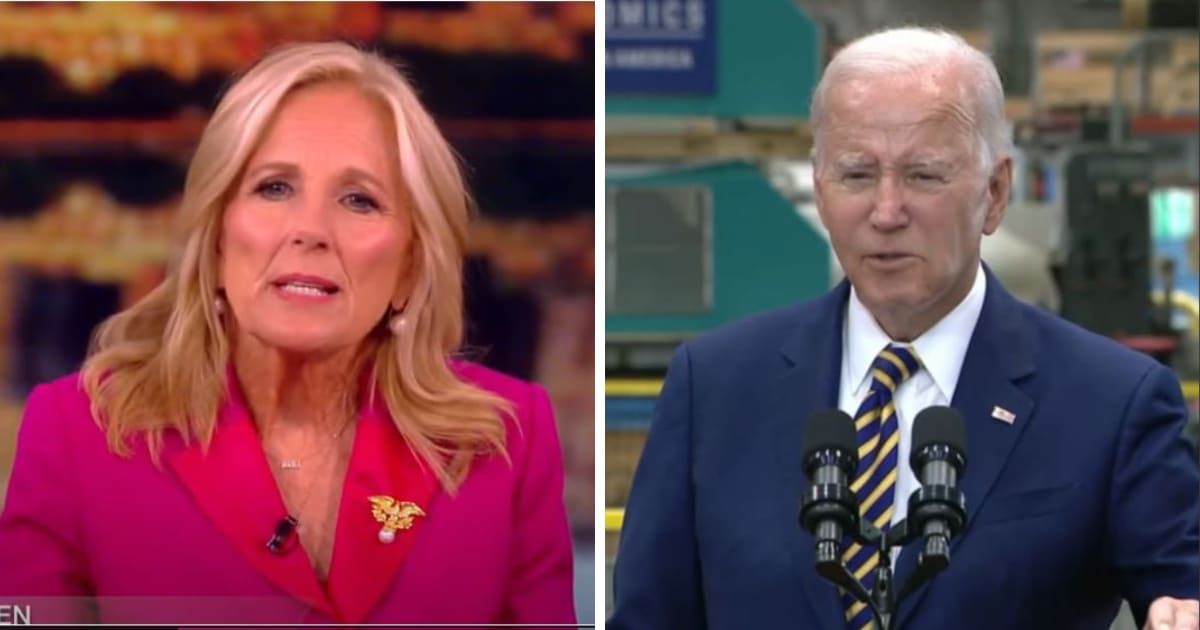 First Lady Jill Biden expressed confidence on 'The View' that polling will favor President Biden as Election Day nears, despite him trailing Trump now (The View/ Getty Images)