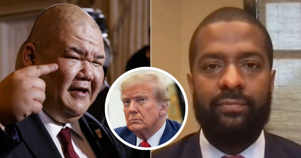 Steven Cheung dared former US Representative Bakari Sellers over Donald Trump's N-word slur claim (Steven Cheung/Facebook, Fox News/Screenshot, Getty Images)