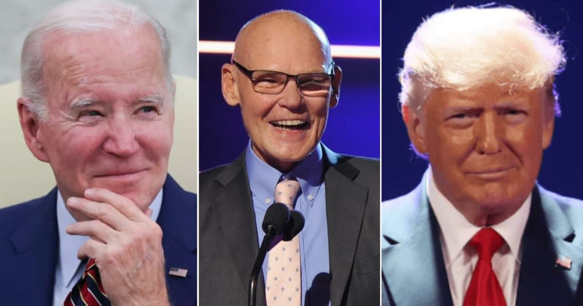Democrat strategist James Carville opined Donald Trump will excuse himself from debating Joe Biden  on June 27 (Getty Images)