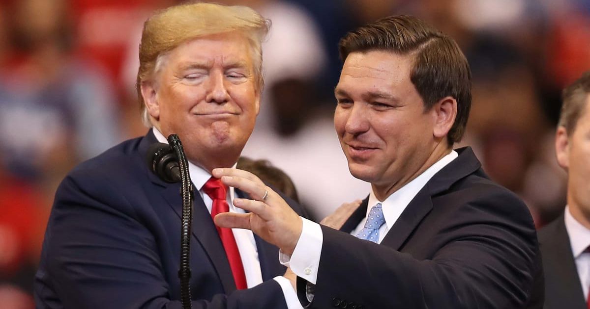 Florida Governor Ron DeSantis is embarking on a multistate fundraising tour with the goal of raising at least $10 million for former President Donald Trump (Getty Images)