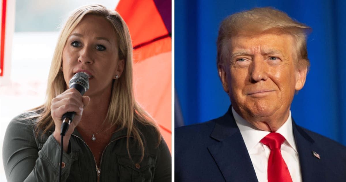 Marjorie Taylor Greene unleashed a blistering attack on fellow Republicans for their perceived 'weakness' in the face of prosecution against Donald Trump (Getty Images)