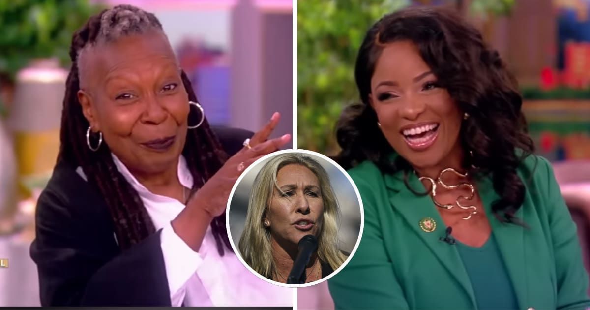 'The View' welcomed Rep Jasmine Crockett on the show by playing a remix song based on her recent viral insult of Rep Majorie Taylor Greene (ABC, Getty Images)
