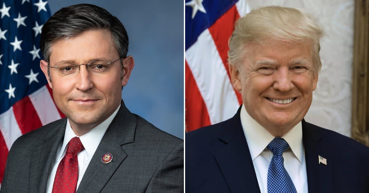 Mike Johnson slammed Donald Trump's conviction on 'Fox & Friends' (US House, The White House)