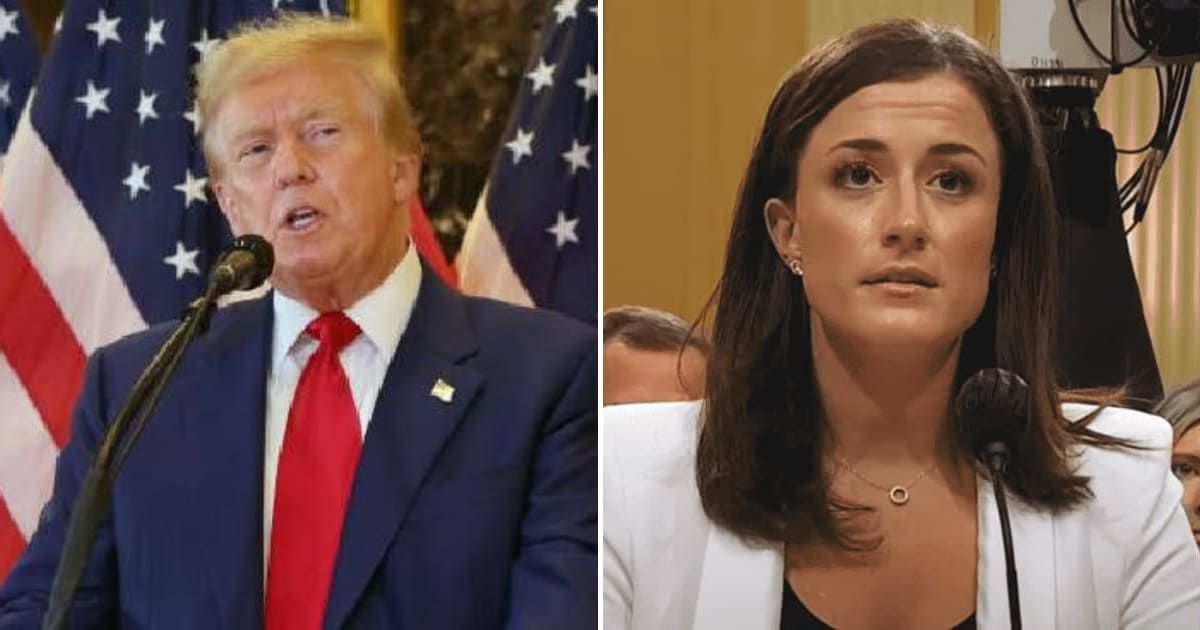 Donald Trump mocked Cassidy Hutchinson’s January 6 testimony during a press conference (Getty Images, Fox 5 Atlanta/Screengrab)