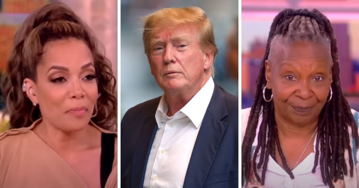 Sunny Hostin and Whoopi Goldberg discuss the possible imprisonment of Donald Trump on the May 31, 2024, episode of 'The View' (Screengrab/The View/X, Getty Images)