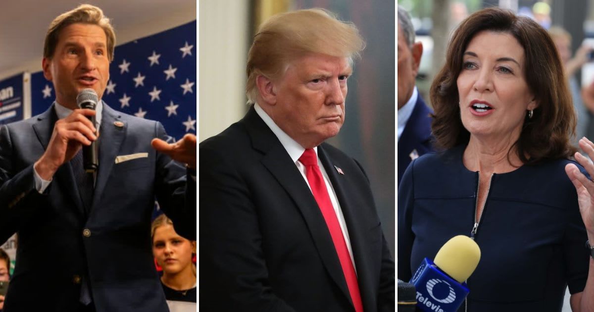 House Democrat Dean Phillips requested New York Governor Kathy Hochul  to pardon embattled Donald Trump (Getty Images)