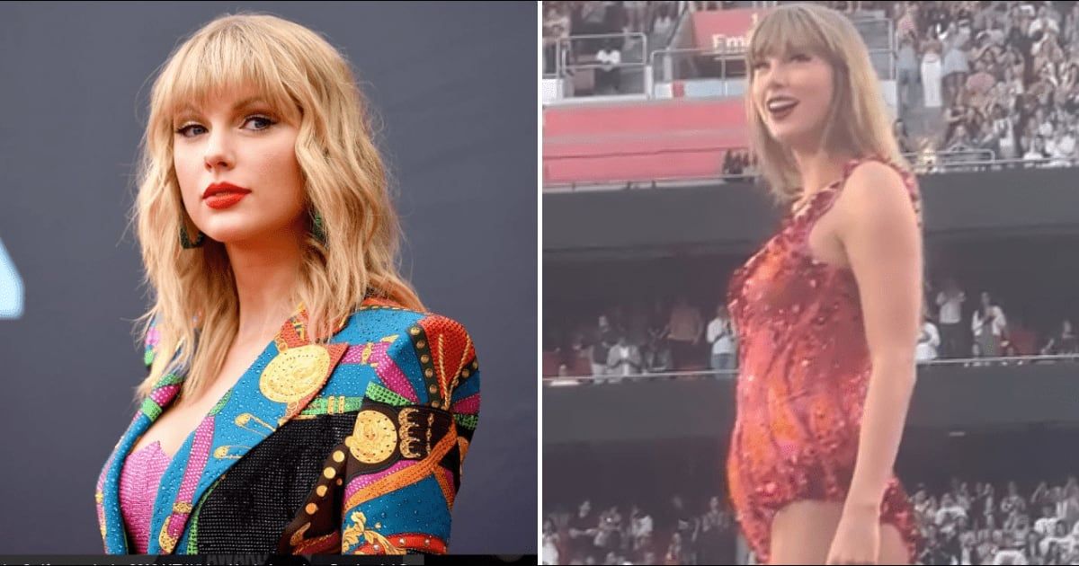 Taylor Swift sparked pregnancy rumors owing to her protruding belly (Getty Images, @seedoildisrespector/X)