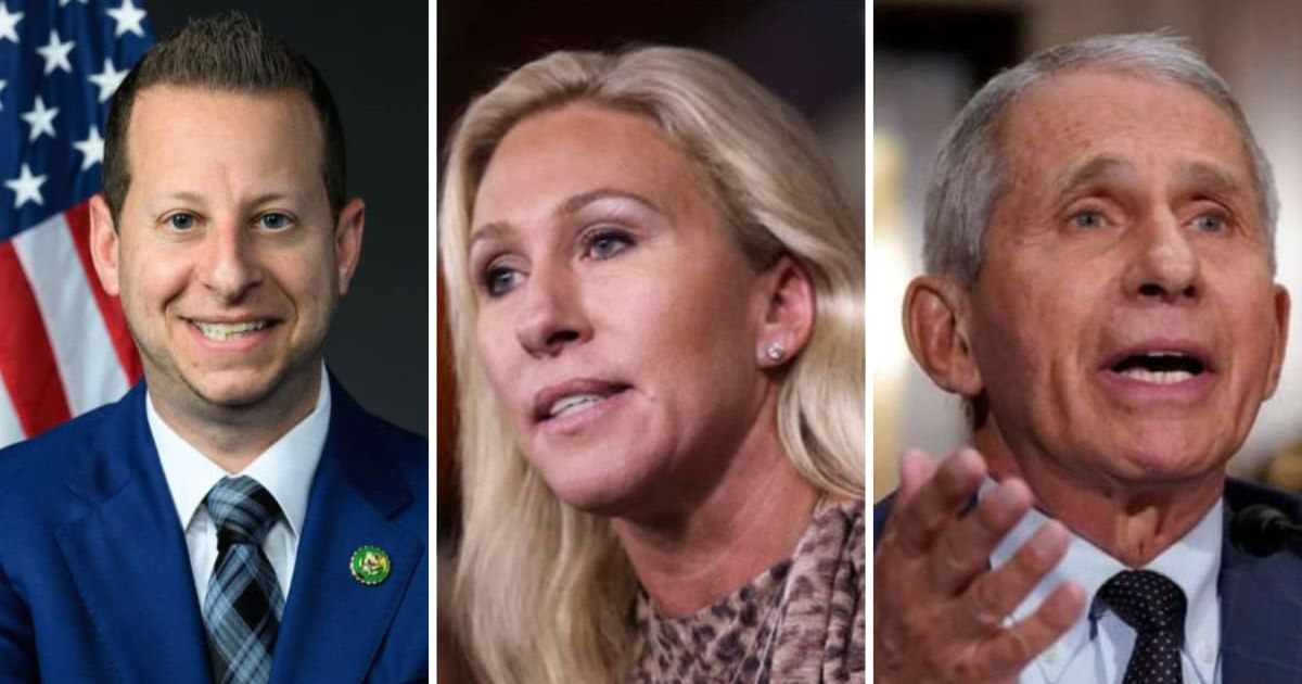 Marjorie Taylor Greene's attack on Dr Anthony Fauci's credentials sparked a sharp rebuke from Jared Moskowitz (Getty Images/Facebook)