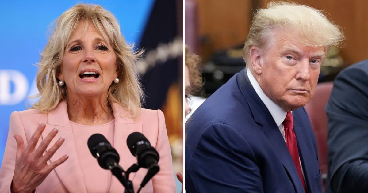 First Lady Jill Biden delivered a scathing critique of former President Donald Trump at Pittsburgh's annual Pride festival on Saturday, June 1 (Getty Images)