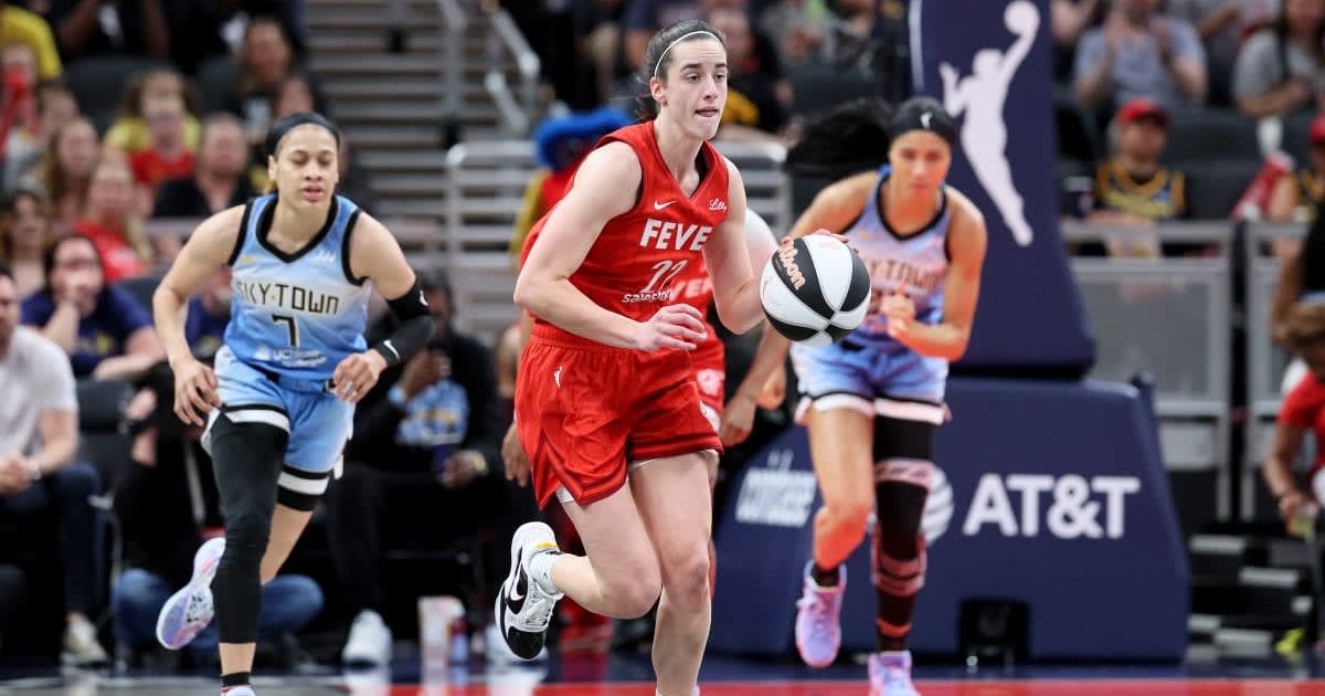 Caitlin Clark was bodychecked by Chennedy Carter during the Indiana Fever and Chicago Sky game (Getty Images)
