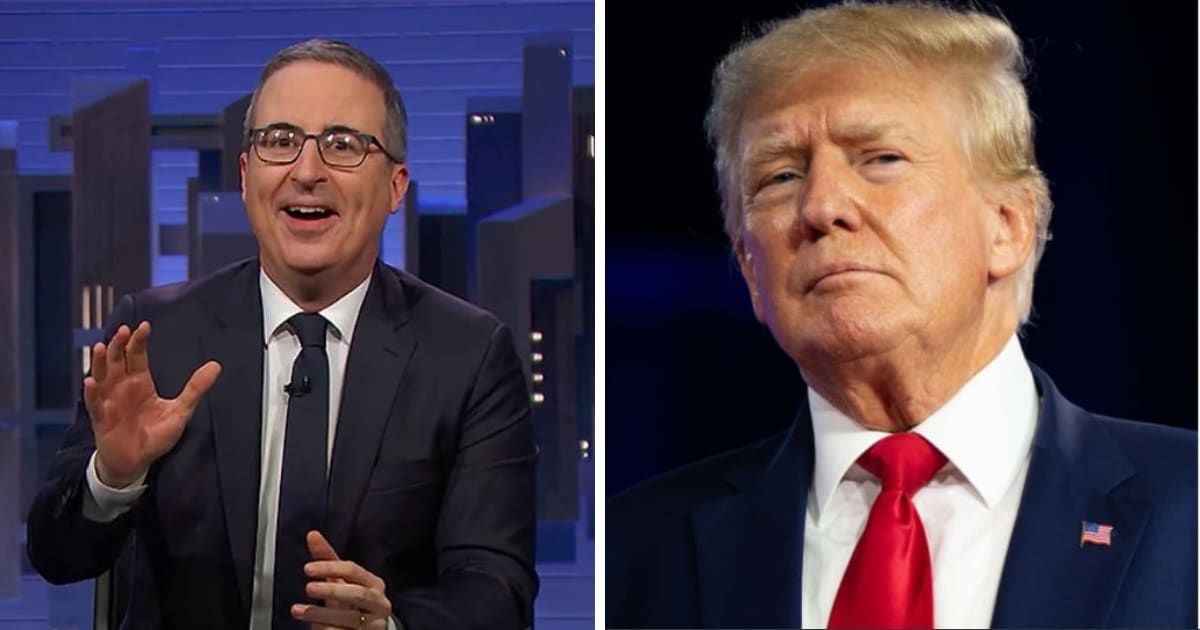 On 'Last Week Tonight', John Oliver said it was 'satisfying' to watch Donald Trump being given a guilty verdict (Last Week Tonight, Getty Images)