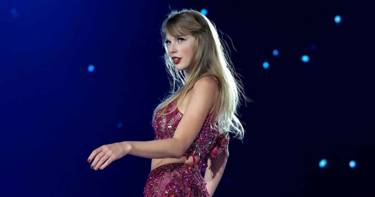 Taylor Swift performed in the rain on the opening night of Eras Tour in Lyon, France (Getty Images)