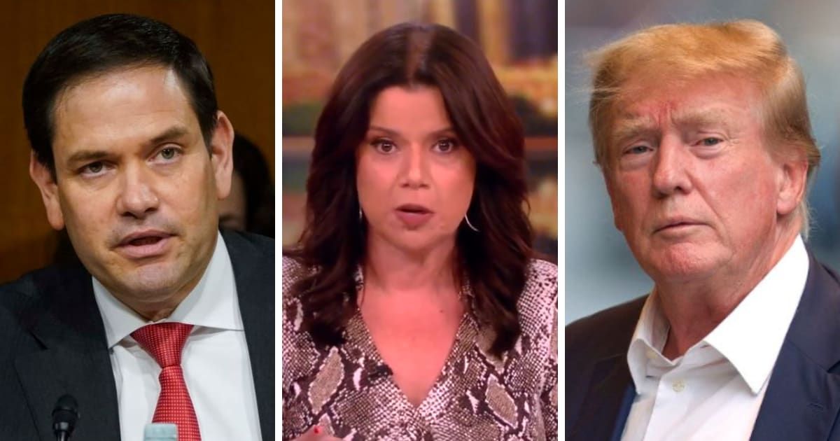 Ana Navarro raged against Sen Marco Rubio for comparing Donald Trump's hush money trial to trials in communist Cuba (Getty Images, Screengrab/The View/X)