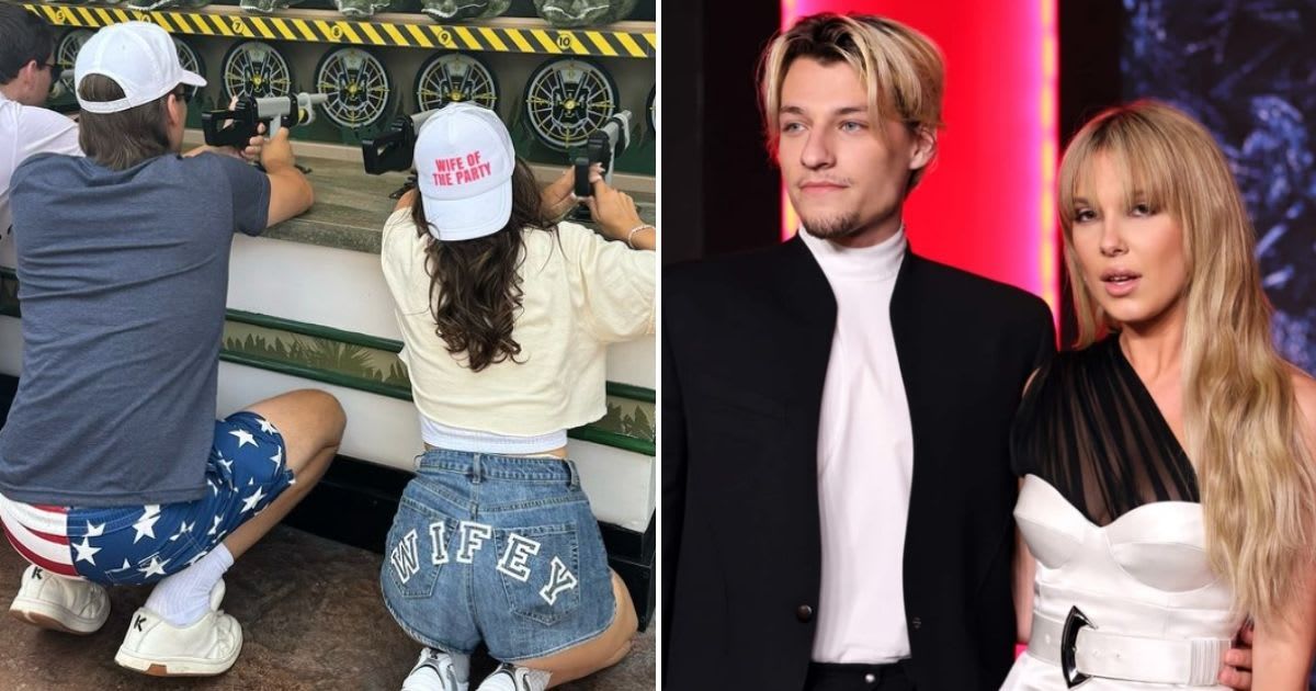 Millie Bobby Brown officially confirms marriage to Jake Bongiovi with 'wifey' shorts (@milliebobbybrown/Instagram, Getty Images)