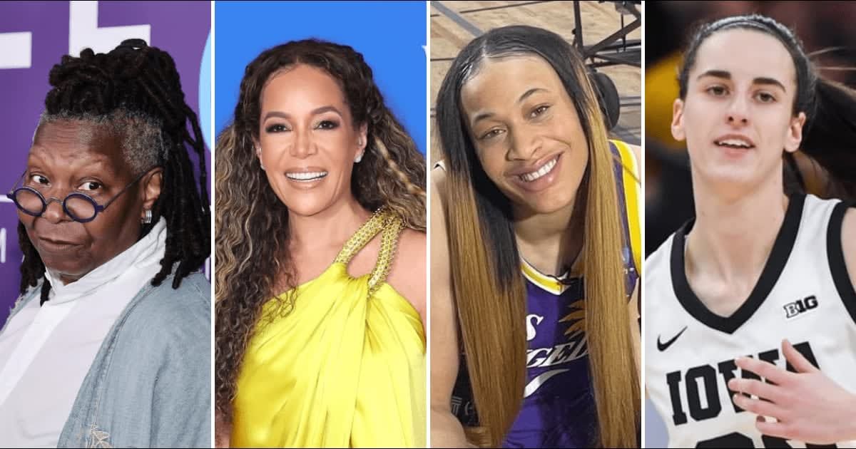 'The View' co-hosts Whoopi Goldberg and Sunny Hostin spring to Chennedy Carter's defense as she faces backlash for knocking Caitlin Clark to the ground during a recent game (Getty Images, @chennedycarter/Instagram) 