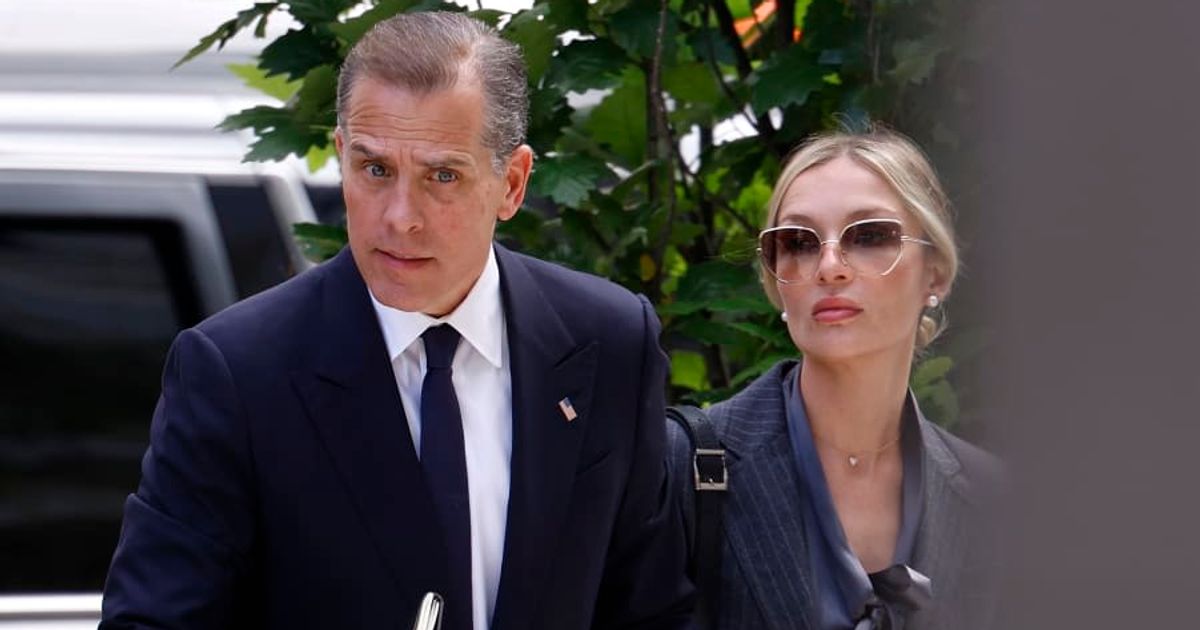 Hunter Biden, joined by his wife Melissa Cohen Biden, arrives at the J. Caleb Boggs Federal Building on June 3, 2024, in Wilmington, Delaware (Anna Moneymaker/Getty Images)