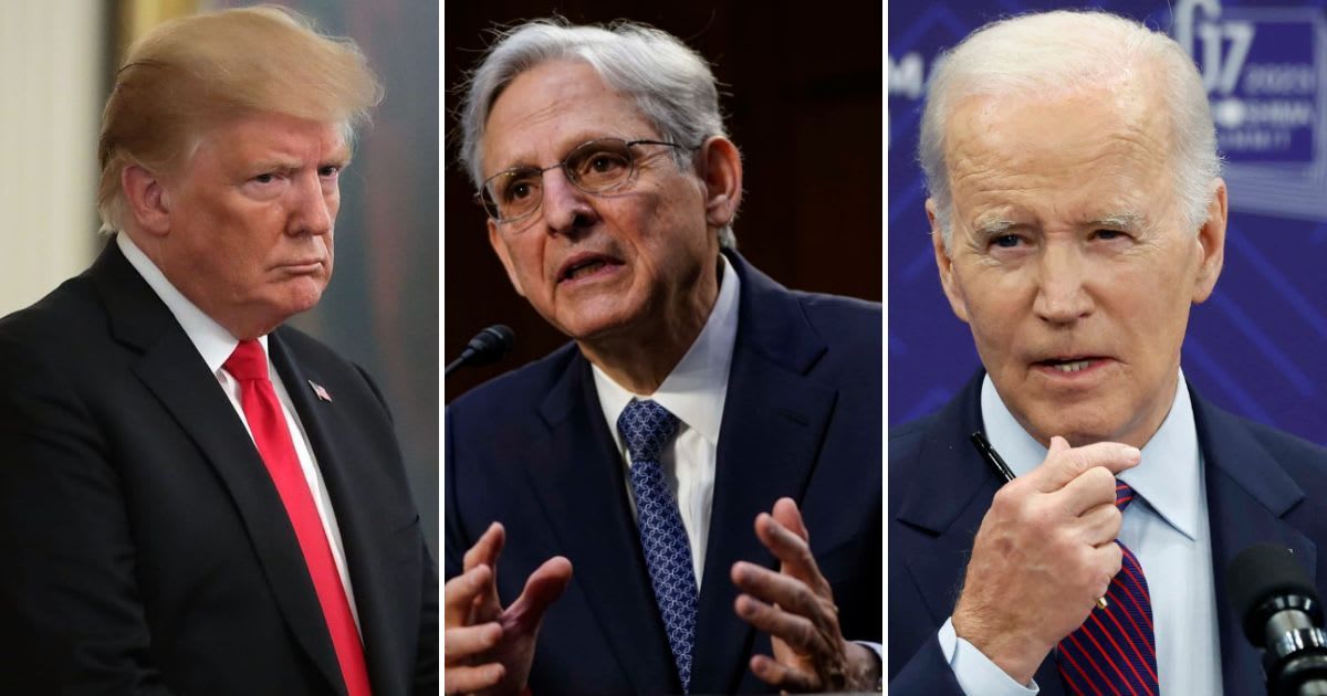 Attorney General Merrick Garland refuted former President Donald Trump's contentious claim and noted the similar language also included in the search warrant for President Joe Biden's home (Getty Images)
