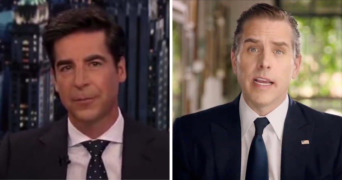 Jesse Watters slammed Hunter Biden (Twitter/ @RonFilipkowski and Getty Images)