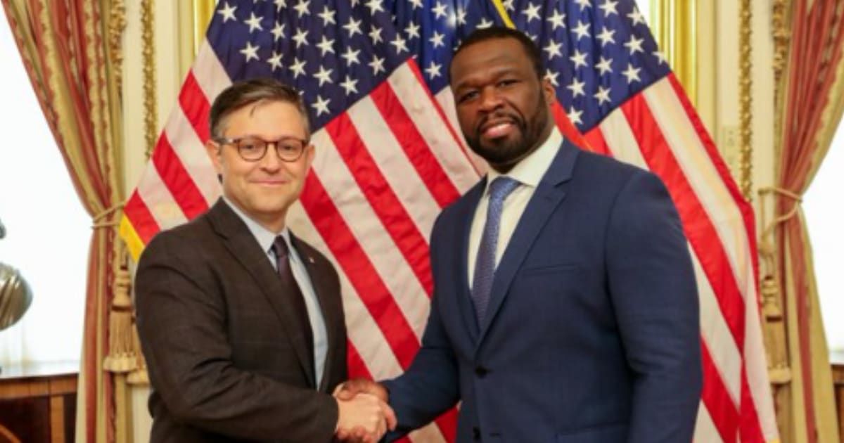 Mike Johnson posed with 50 Cent on Capitol Hill (X/ @SpeakerJohnson)