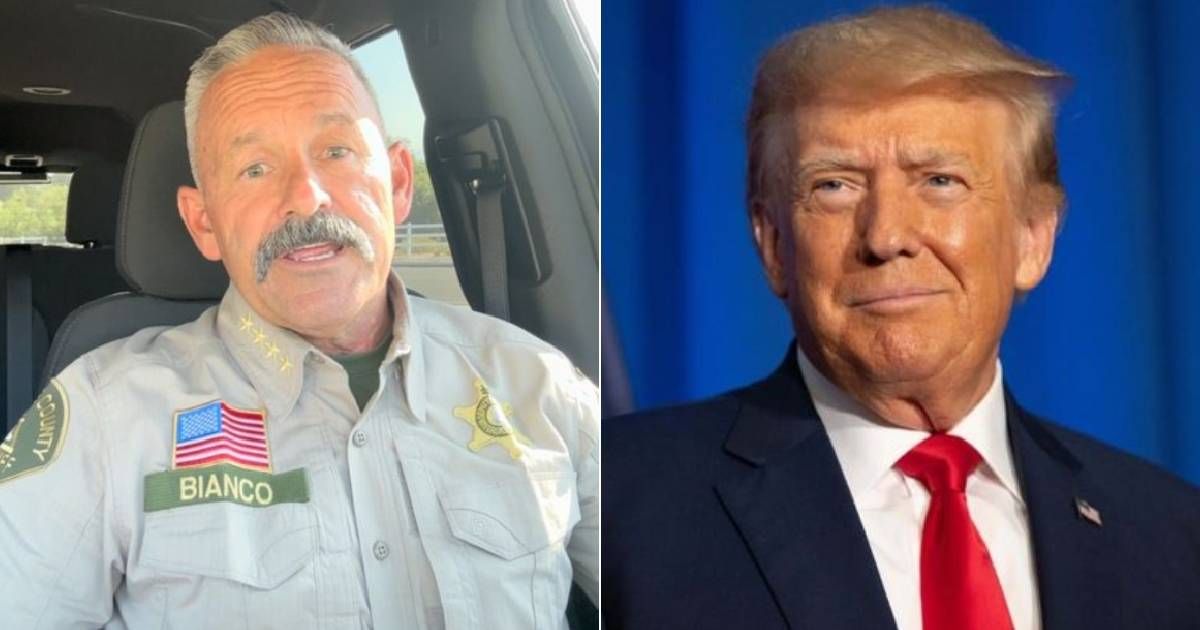 Riverside County Sheriff Chad Bianco endorsed Donald Trump for the 2024 election (Facebook, Getty Images)