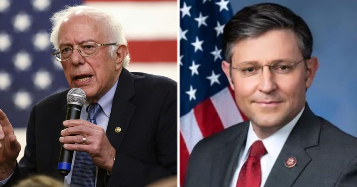 Bernie Sanders snaps back at Mike Johnson for accusing him aiding in Israel war (Getty Images)