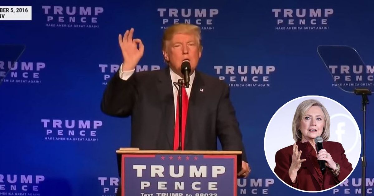 Trump made the comments regarding 2016 presidential rival Hillary Clinton (MSNBC/Getty Image)