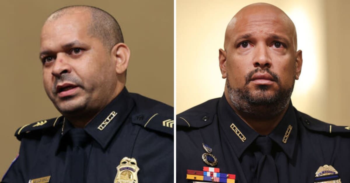 Several Republican lawmakers booed and walked out on US Capitol Police officer Sgt Aquilino Gonell and Harry Dunn who defended the US Capitol (Getty Images)