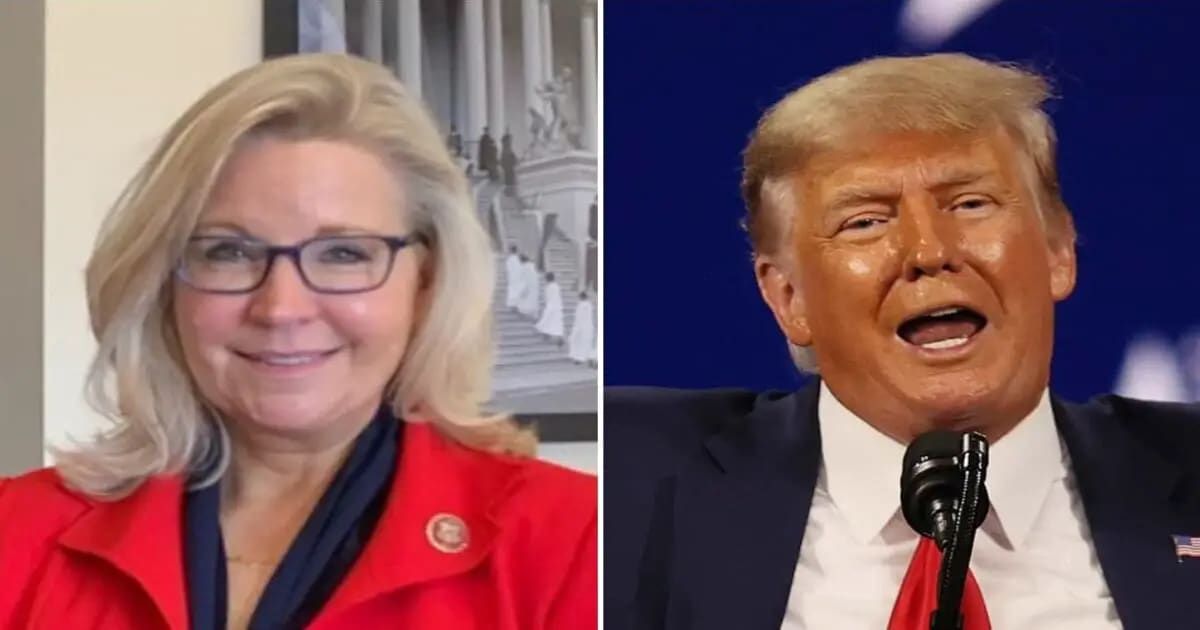 Liz Cheney has taken a subtle dig at Donald Trump in PAC video on D-Day (@replizcheney/Instagram, Getty Images)