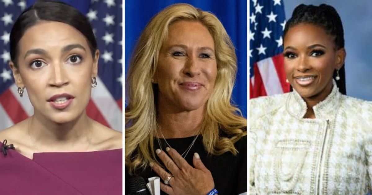 Alexandria Ocasio-Cortez defended her response to Marjorie Taylor Greene after the Georgia Republican accused Jasmine Crockett of being unable to read because her eyelashes were too long in a House Oversight Committee hearing last month (Getty Images)