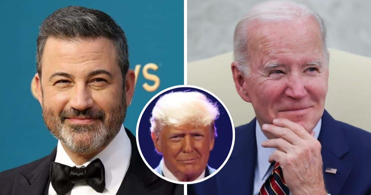 Jimmy Kimmel highlighted his rancorous relationship with former President Trump in a fundraising pitch for President Biden (Getty Images)