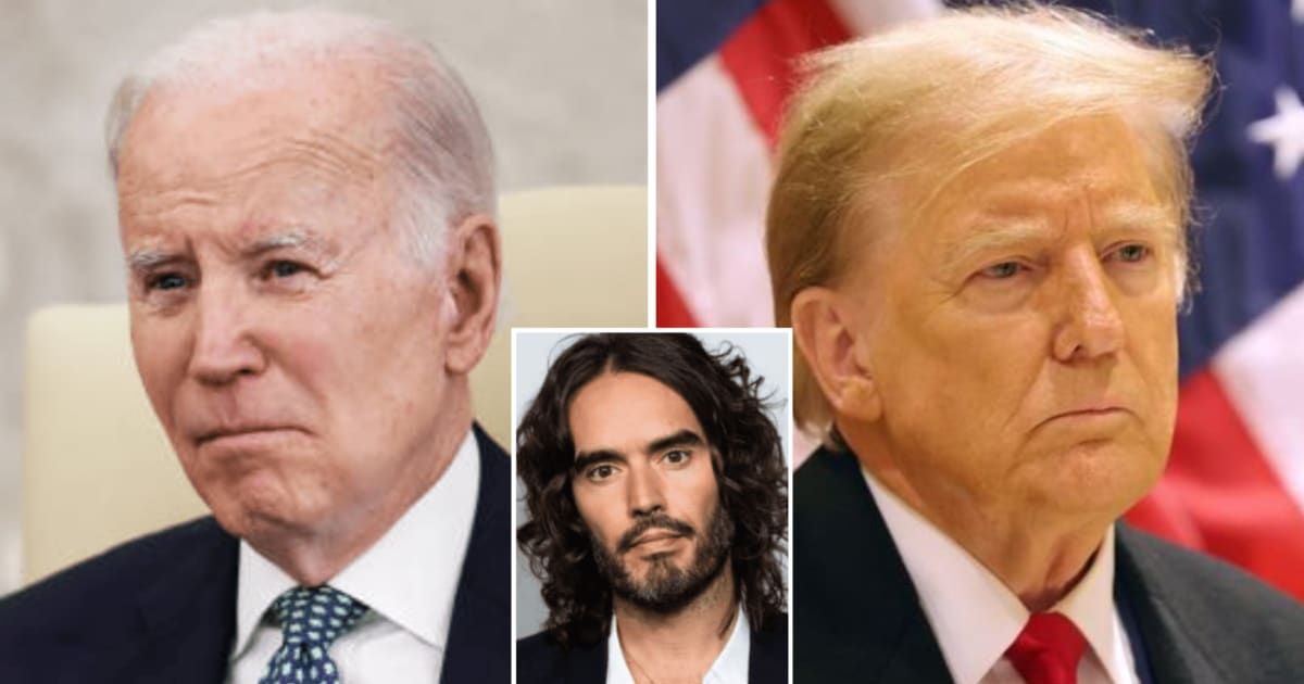 Russell Brand weighed in on Joe Biden vs Donald Trump this November on his podcast 'Stay Free with Russell Brand' (Getty Images)