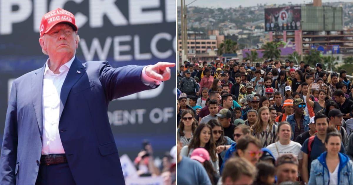 On Thursday, during his Phoenix rally, Donald Trump  criticized Joe Biden's approach to broader immigration policies (Getty Images)