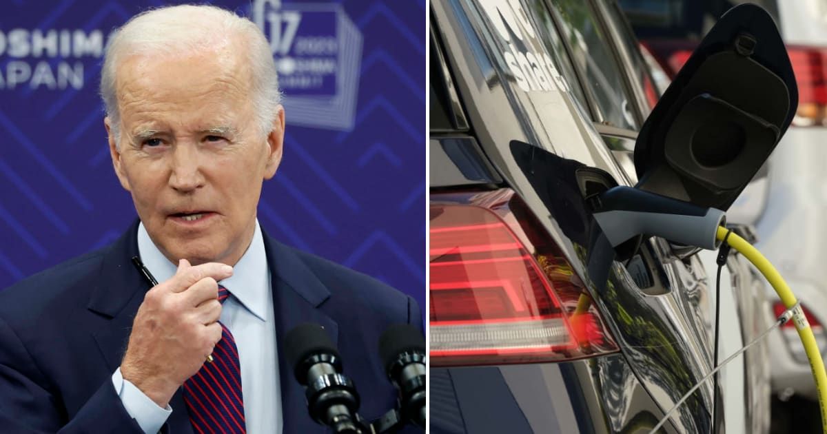 President Joe Biden's latest plan to phase out gas cars in favor of electric vehicles (EVs) by 2032 requires new gas cars to achieve an average of 65 miles per gallon within eight years (Getty Images)