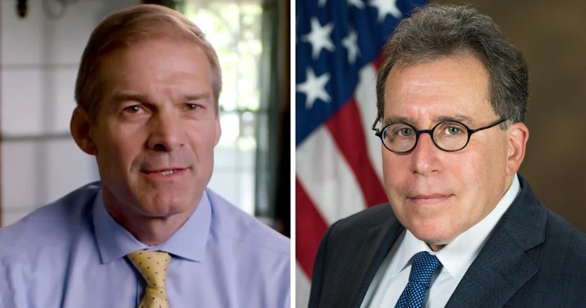 Jim Jordan asserts that Bratt’s actions were improper, unethical, violating DOJ's duty to impartiality (Getty Images, Practicing Law Institute/Website)