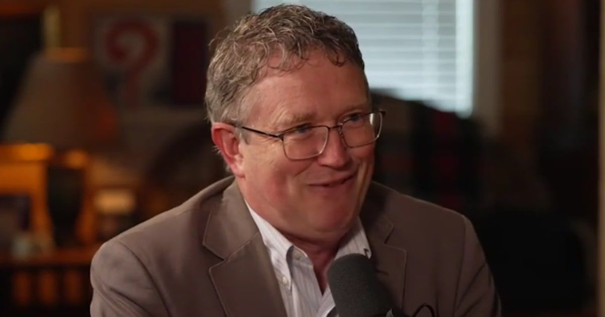 Rep Thomas Massie claimed AIPAC assigns 'babysitters' to GOP members of Congress to ensure pro-Israel votes (screenshot/tuckercarlson.com)