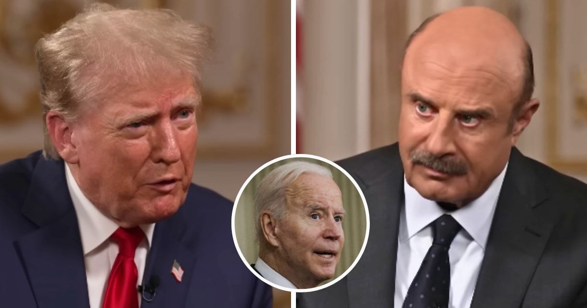Dr Phil told Trump that only 'stupid people'  believe Joe Biden can’t stop state and federal criminal trials against him (Dr. Phil Primetime; Getty Images)