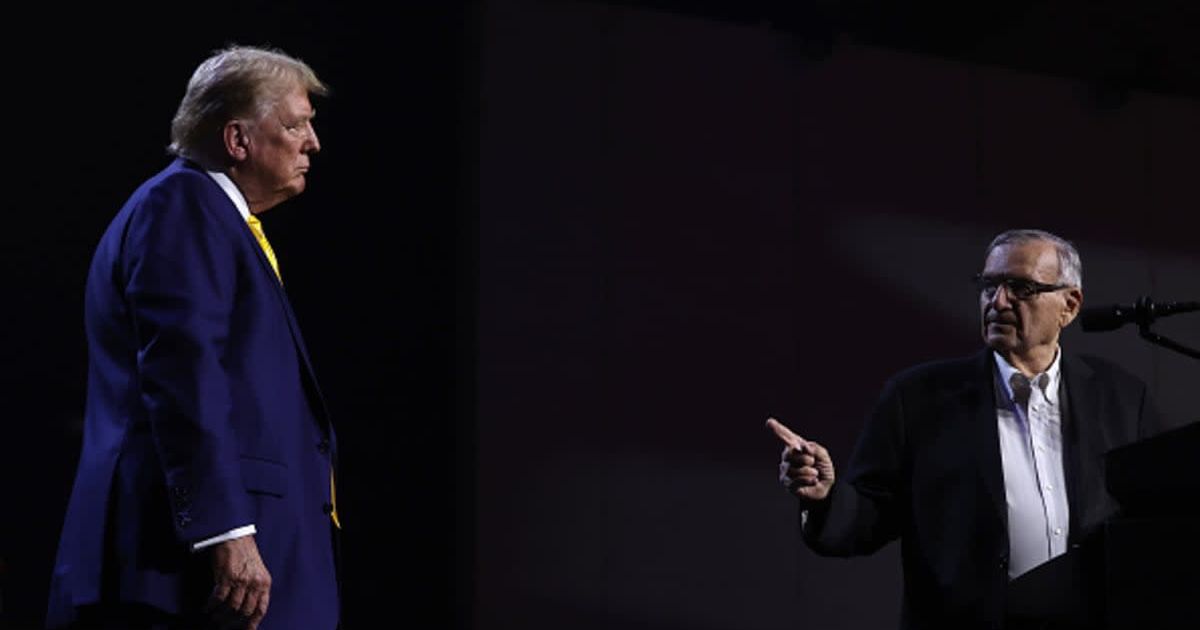 During a recent rally, Donald Trump brought former Maricopa County Sheriff Joe Arpaio onstage, hugged him, and blew an air kiss near his ear (Getty Images)
