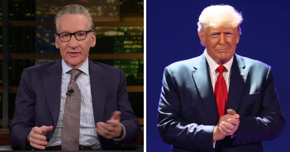 Bill Maher joked about the possibility of Donald Trump facing sexual assault in prison if he receives a sentence for his 34 felony convictions (Real Time; Getty Images)