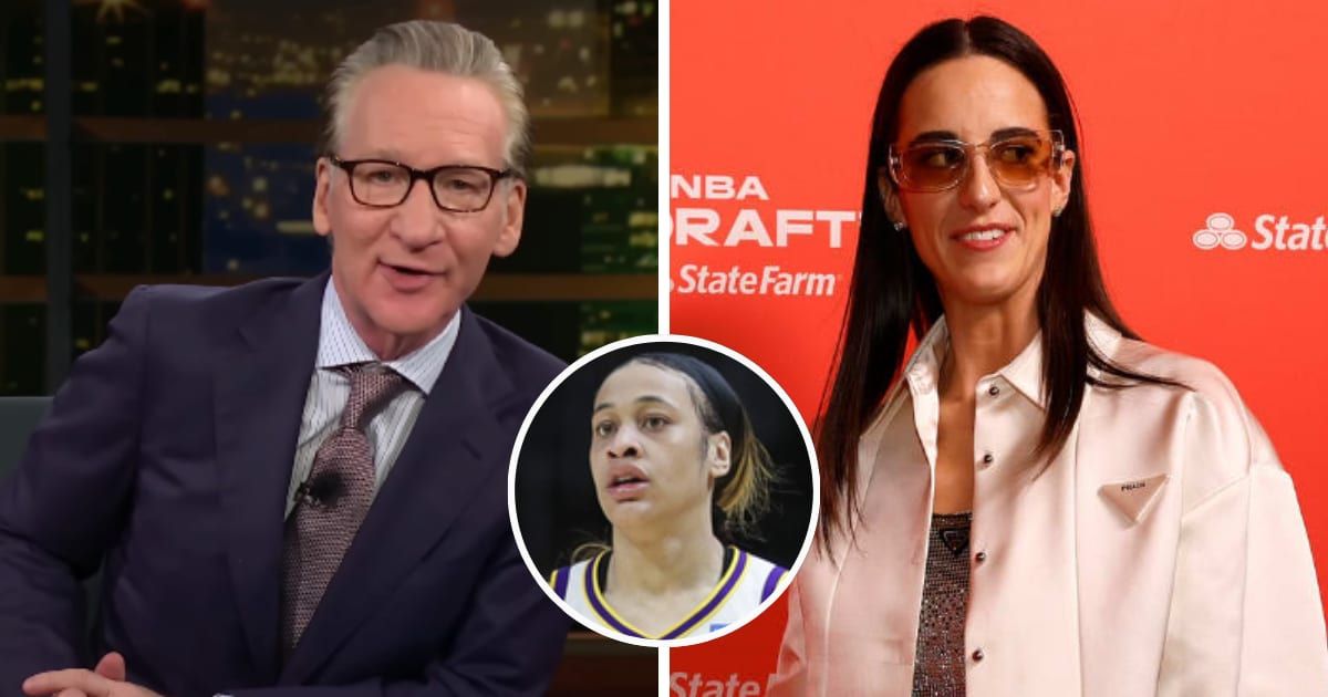 Bill Maher criticized teammates of rookie WNBA player Caitlin Clark for not having her back on the court after Chennedy Carter knocked Clark to the ground (Real Time, Getty Images, Meg Oliphant/Getty Images)