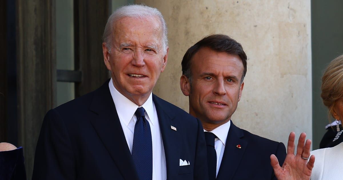 Joe Biden was praised by Emmanuel Macron for his leadership and commitment to European allies (Marc Piasecki/Getty Images)
