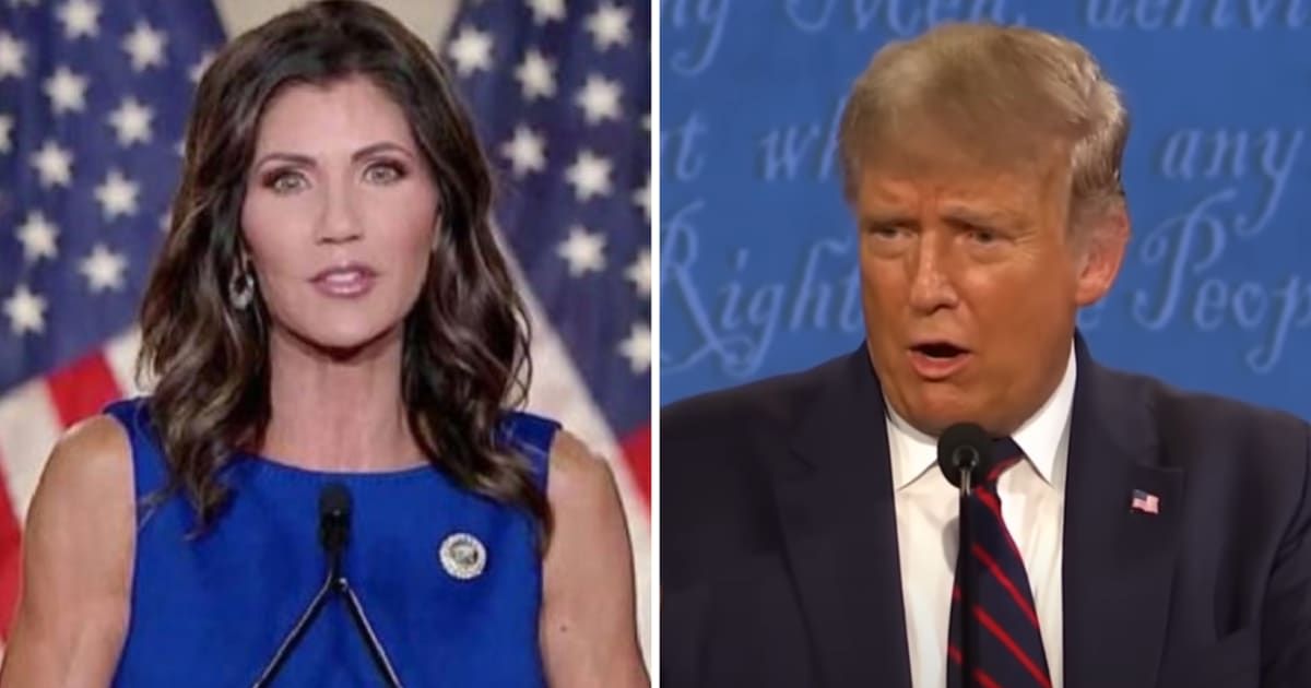 Kristi Noem said that she wants Donald Trump to win after she didn't feature in his list of vice presidential candidates (Getty Images)