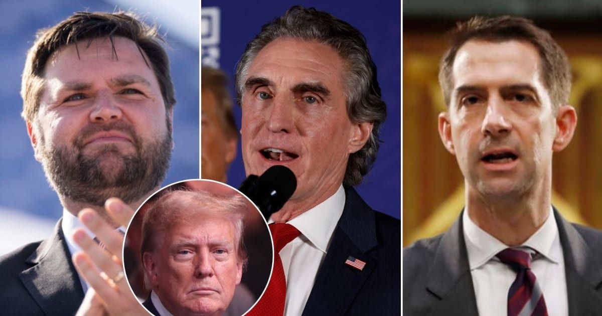 JD Vance, Doug Burgum, and Tom Cotton have downplayed reports of being on Donald Trump’s Vice Presidential shortlist (Getty Images)