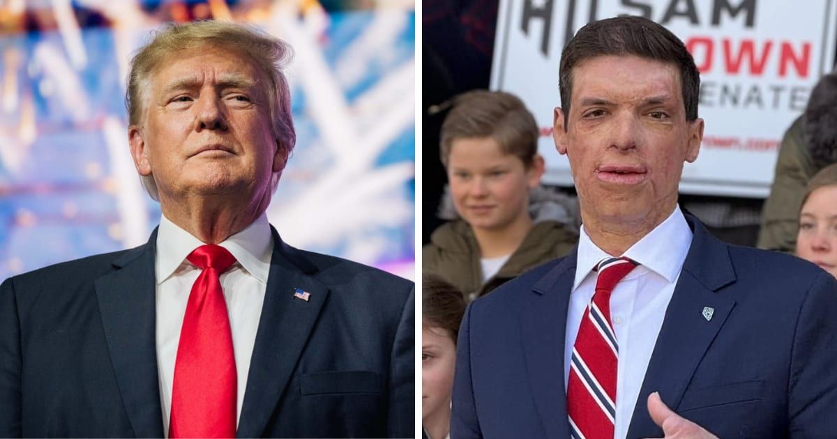 Donald Trump endorsed army veteran Sam Brown for Nevada's Republican Senate primary (Getty Images, Sam Brown/Facebook)