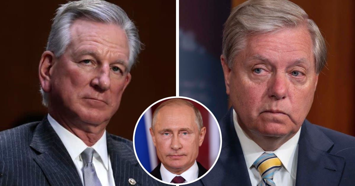 South Carolina Senator Lindsey Graham disagreed with Alabama Senator Tommy Tuberville's claim that Russian President Vladimir Putin 'doesn’t want' Ukraine (Getty Images)