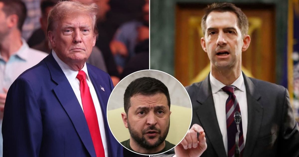 Tom Cotton claims Donald Trump was actually super tight with Volodymyr Zelensky (Getty Images)