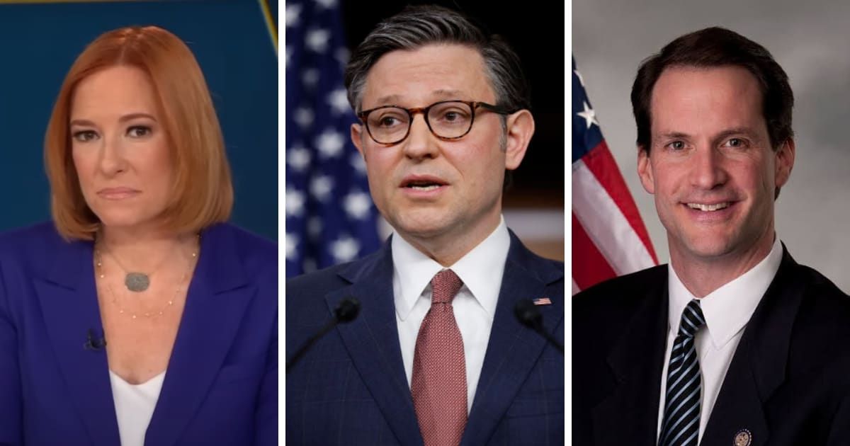 Jen Psaki and James Himes discussed Intel Committee appointments of Speaker Mike Johnson on an episode of 'Inside with Jen Psaki' (Getty Images, Screengrab/MSNBC)