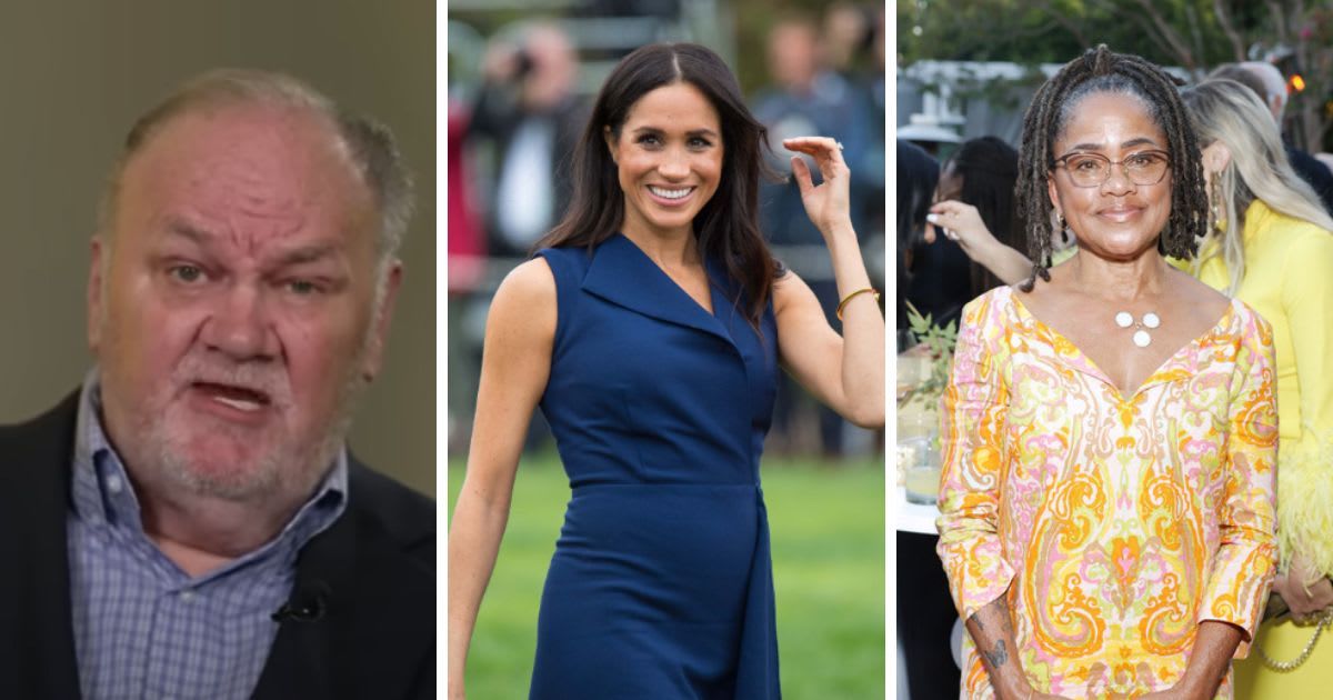 Thomas Markle Sr, Meghan Markle and Doria Ragland (Getty Images and YouTube/@Good Morning Britain)