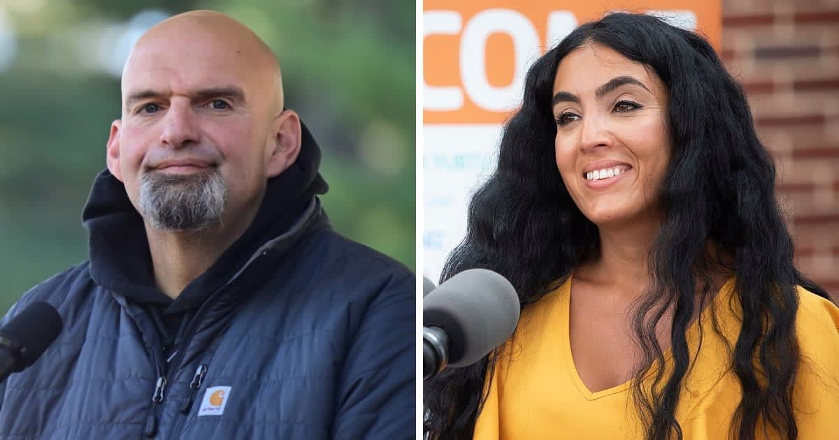 Sen John Fetterman and his wife Gisele were involved in a car accident on their 16th wedding anniversary (Getty Images, Wikimedia Commons)